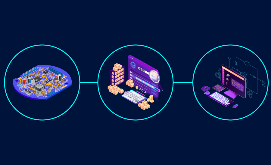 Electronic component souring, excess inventory, design software